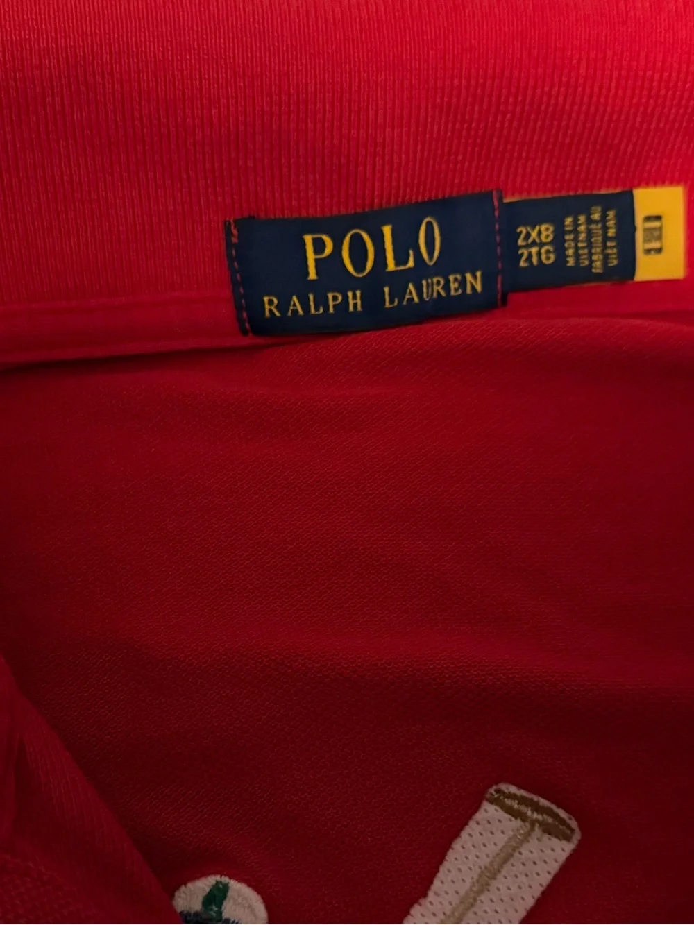 Ralph Lauren Men’s Big and Tall Red Crest embroidered equestrian Polo Shirt